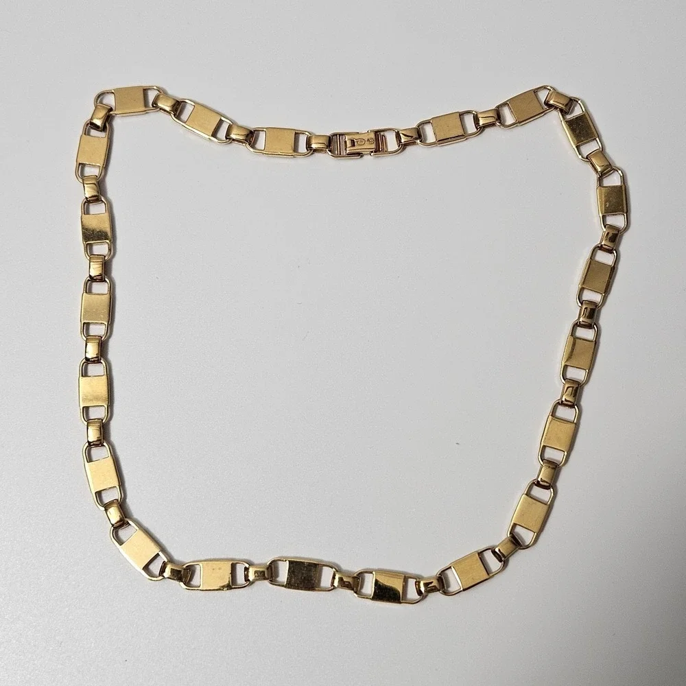Michael Kors Sterling Silver Necklace Mercer Link Gold Plated 925 15